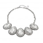 Ice Crystal Encrusted Waterdrop Statement Necklace